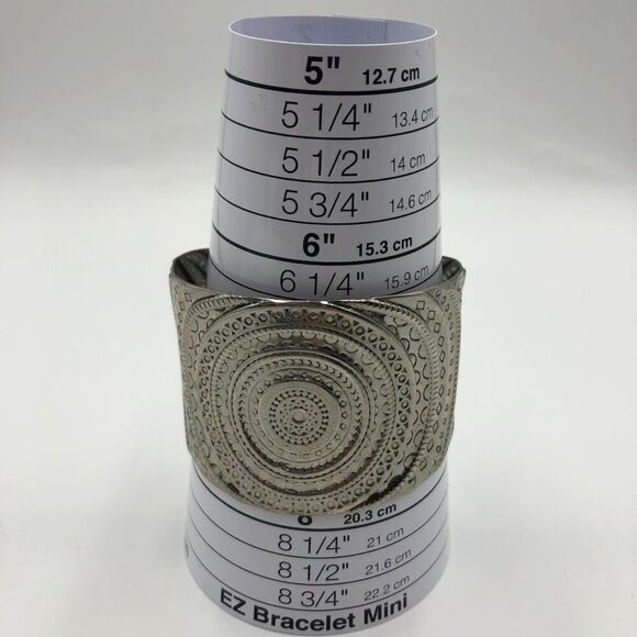 Abstract Metal Silver Tone Women's Cuff Bracelet Fashion Costume Jewelry - Picture 7 of 9